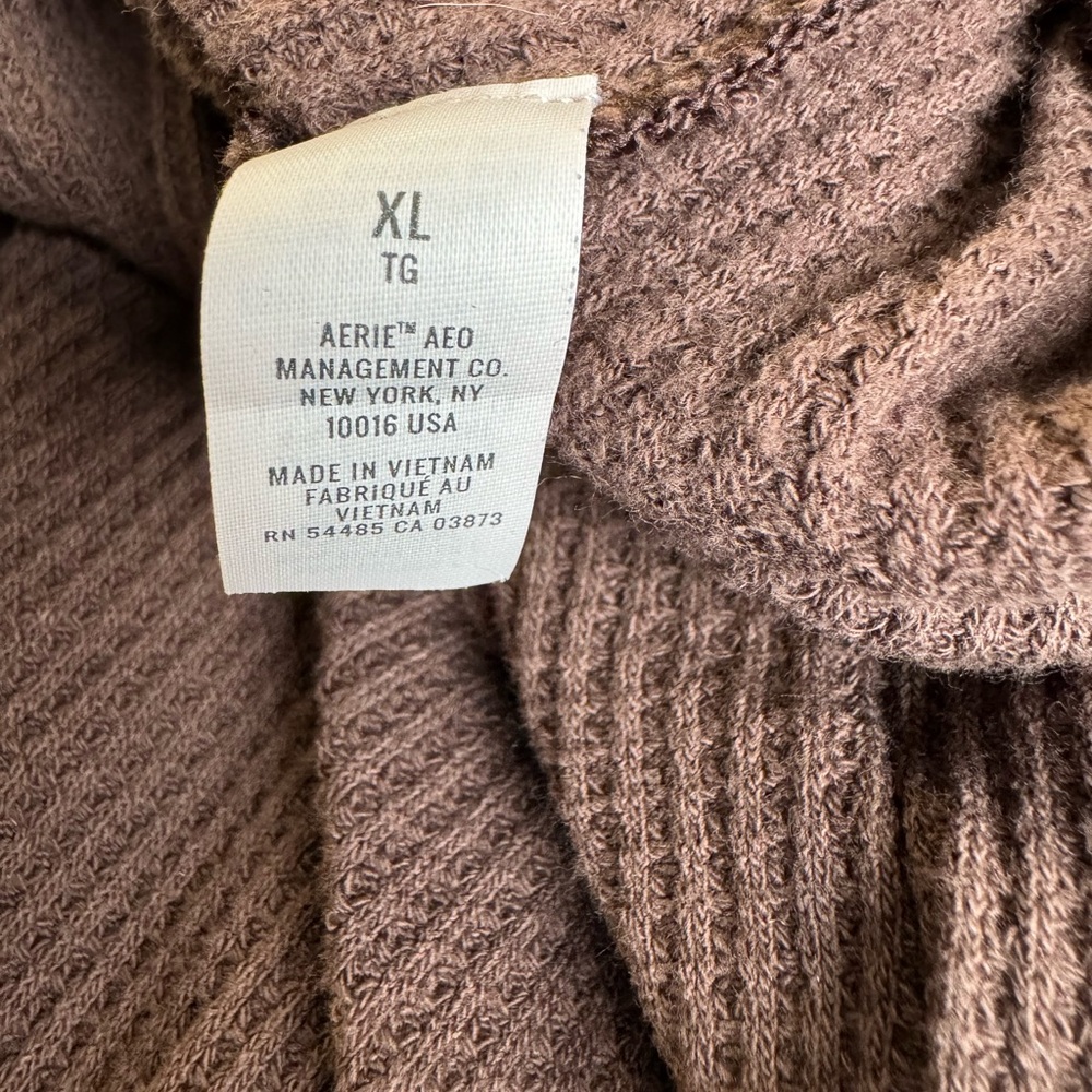 Aerie Brown Waffle Joggers - Picture 6 of 8